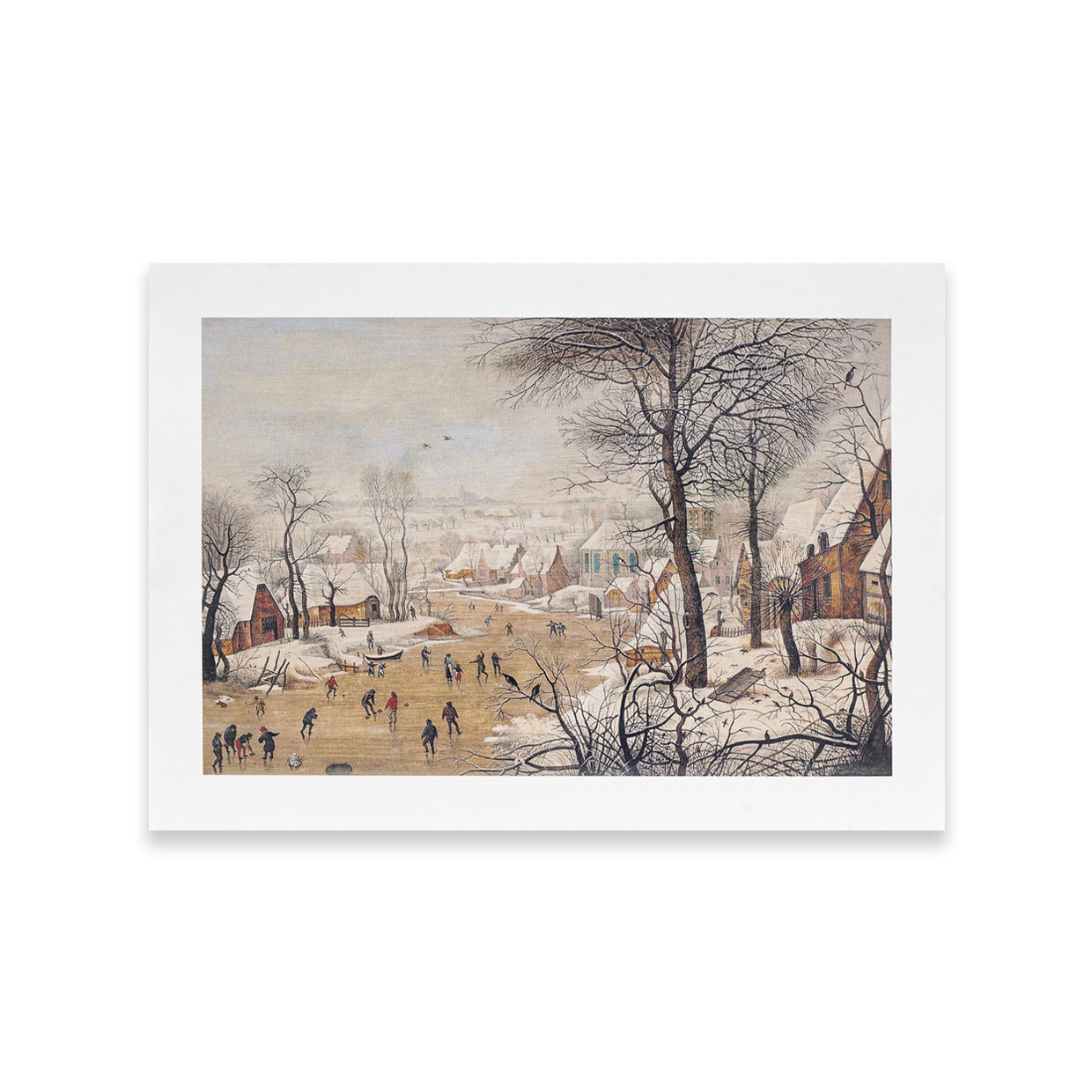 картинка Питер Брейгель Младший "Зимний пейзаж с птичьей западней" репродукция без подрамника 