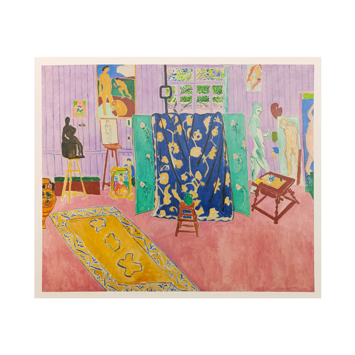 картинка Анри Матисс "Мастерская художника (Розовая мастерская)" репродукция на картоне 