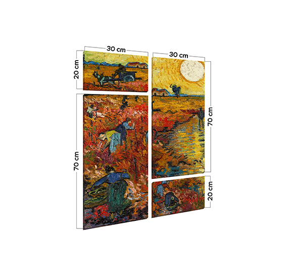картинка Модульная картина. Винсент ван Гог "Красные виноградники в Арле. Монмажур" 