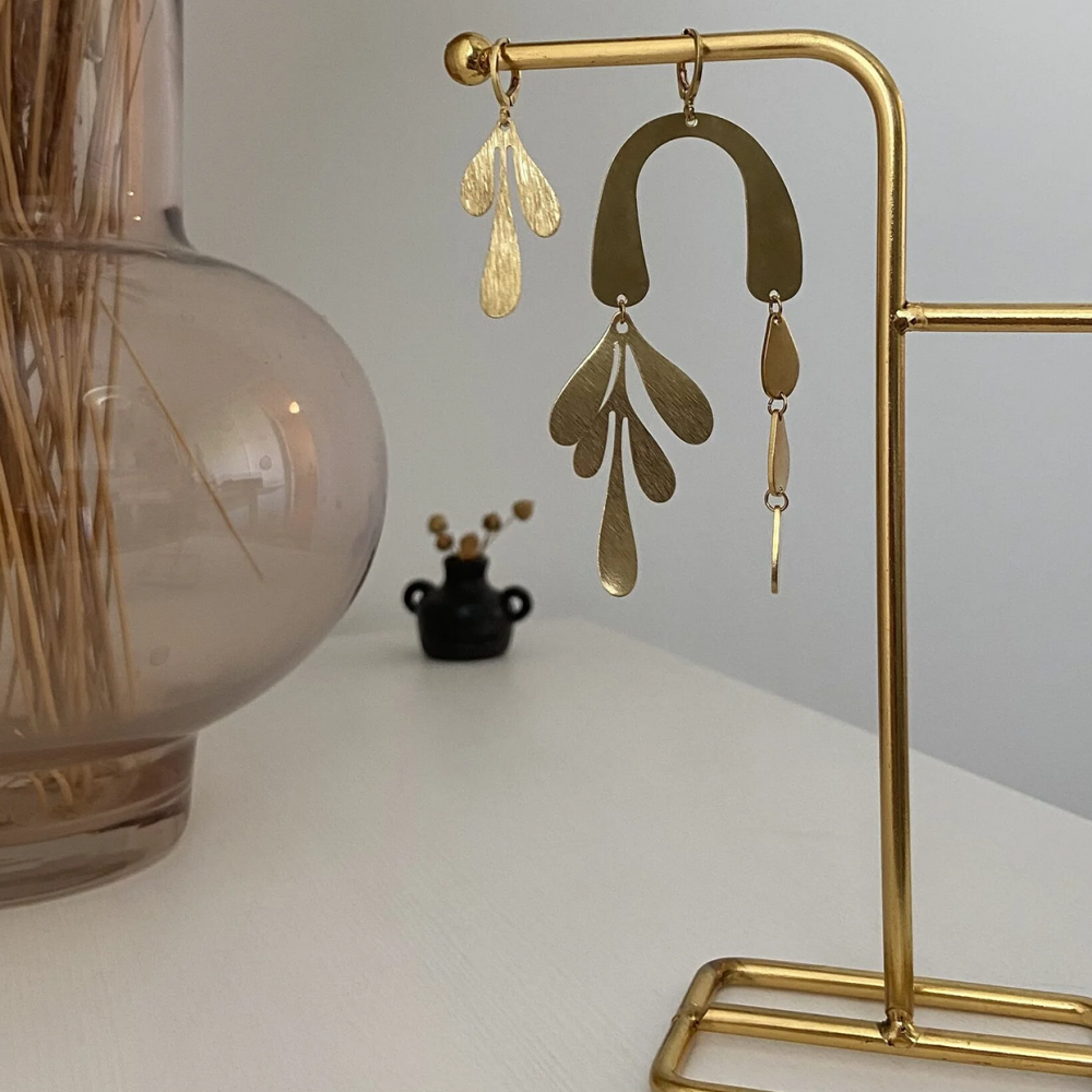 картинка Ассиметричные серьги "Матисс" с позолотой 