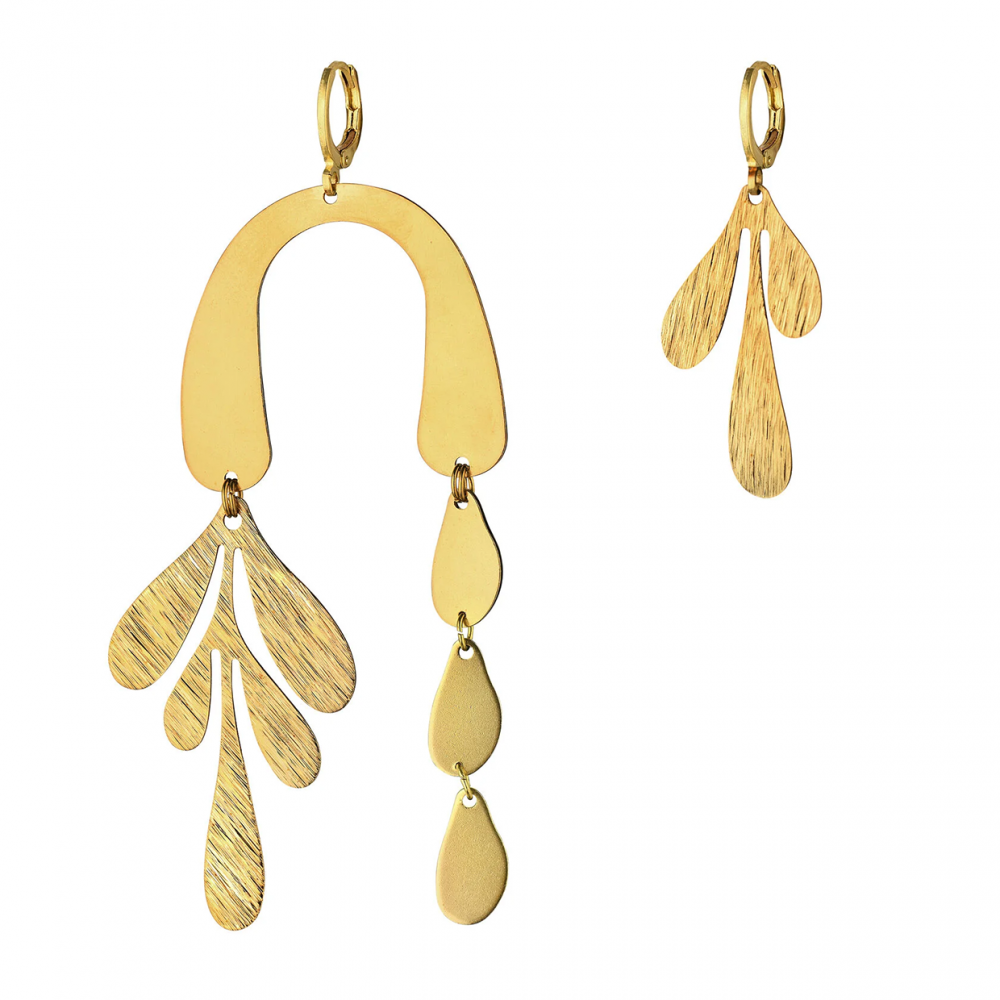 картинка Ассиметричные серьги "Матисс" с позолотой 