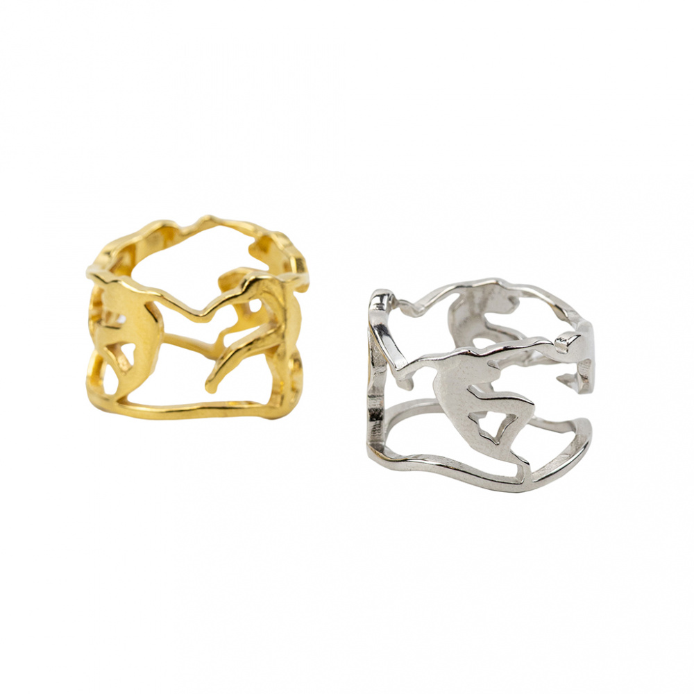 картинка Ассиметричные серьги "Матисс" с позолотой 