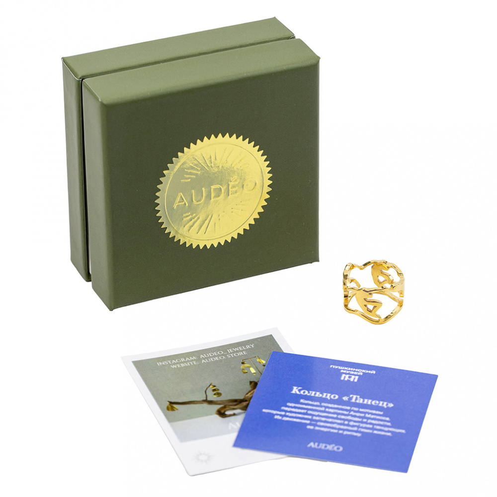 картинка Кольцо "Танец" с позолотой 