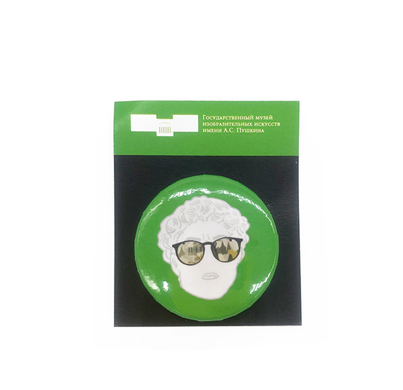 картинка Значок «Давид в очках» (зеленый) 