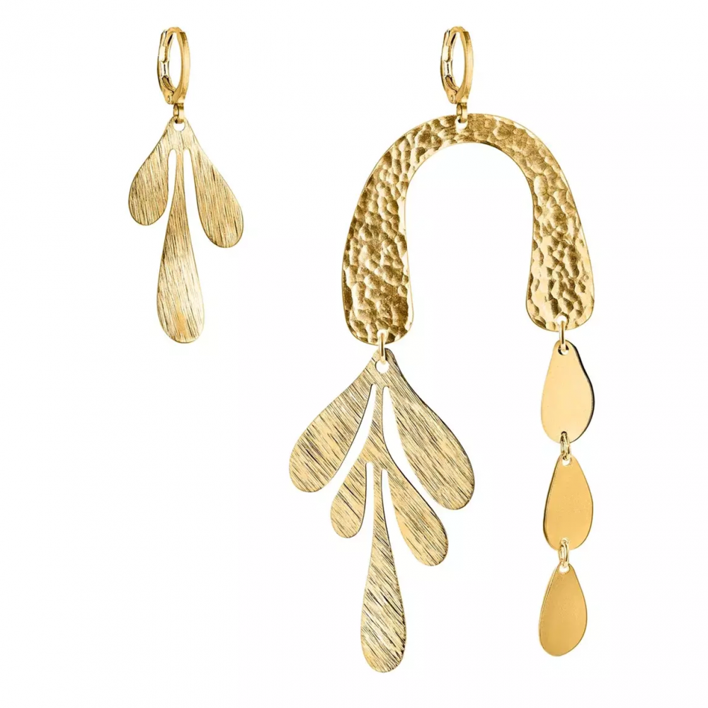 картинка Ассиметричные серьги "Матисс" с позолотой 