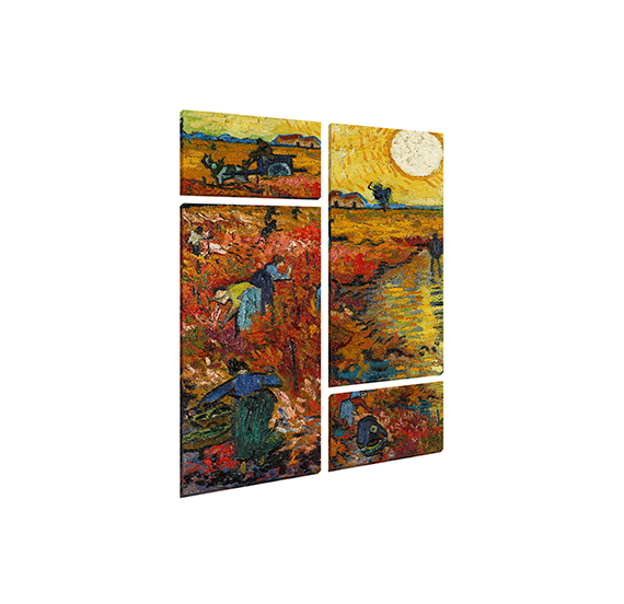 картинка Модульная картина. Винсент ван Гог "Красные виноградники в Арле. Монмажур" 