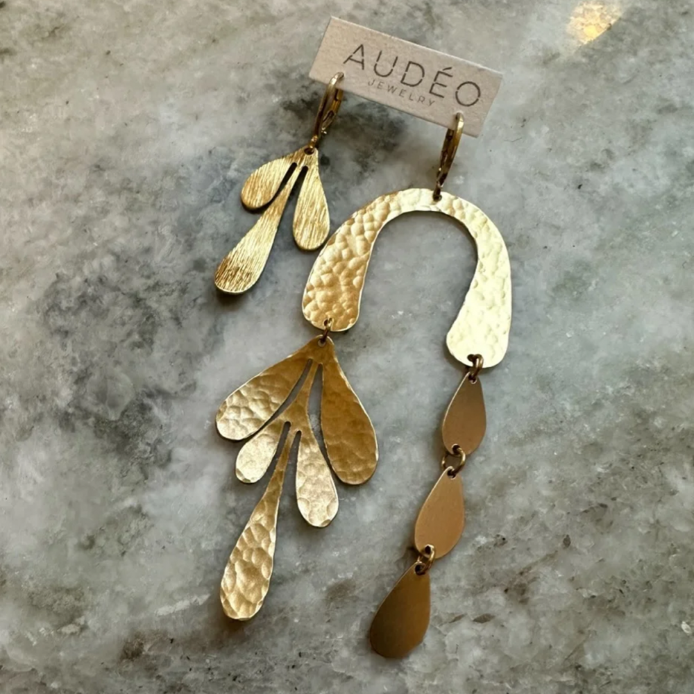 картинка Ассиметричные серьги "Матисс" с позолотой 