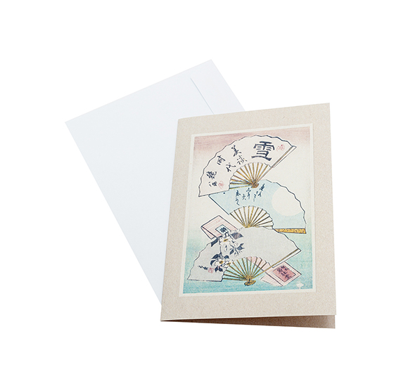 картинка Открытка в конверте. Утагава Кунисада II "Снег, луна и цветы" 
