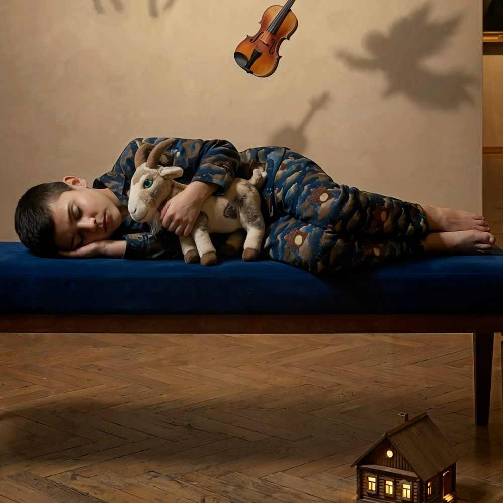 картинка Пижама детская с рисунком к выставке "Марк Шагал" 