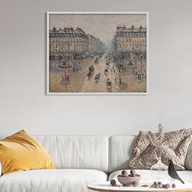 картинка Камиль Писсаро "Оперный проезд в Париже. Эффект снега. Утро." 
